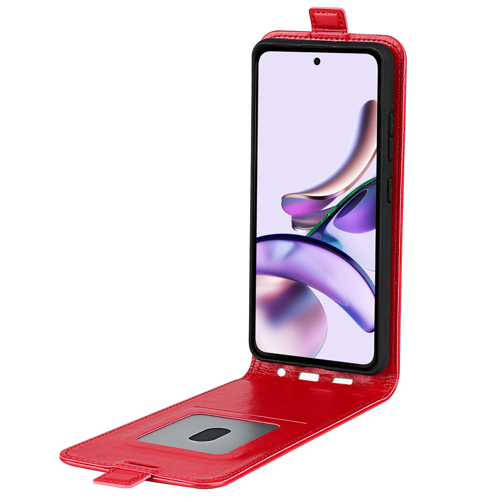 For Motorola Moto G13 4G G23 4G Vertical Flip PU Leather Cover Crazy Horse Texture Shockproof Card Holder Phone Case For Motorola Moto G13 4G G23 4G Vertical Flip PU Leather Cover Crazy Horse Texture Shockproof Card Holder Phone Case